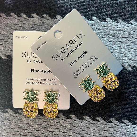 BaubleBar Jewelry - Baublebar Sugarfix Fine-apple pineapple earrings rings (2 sets)